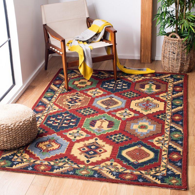 Heritage Red and Gold Hand-Tufted Wool Area Rug