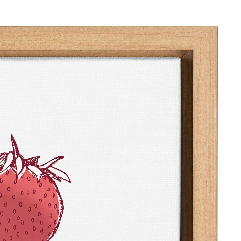 Kate and Laurel Sylvie Strawberry Fields Print Framed Canvas by Statement Goods, 18x24, Natural