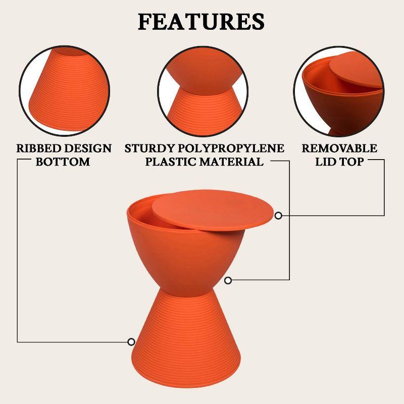 AllModern Durant Reversible Drum End Table with Storage – No Assembly Lightweight Accent Side Table for Indoor & Outdoor Use