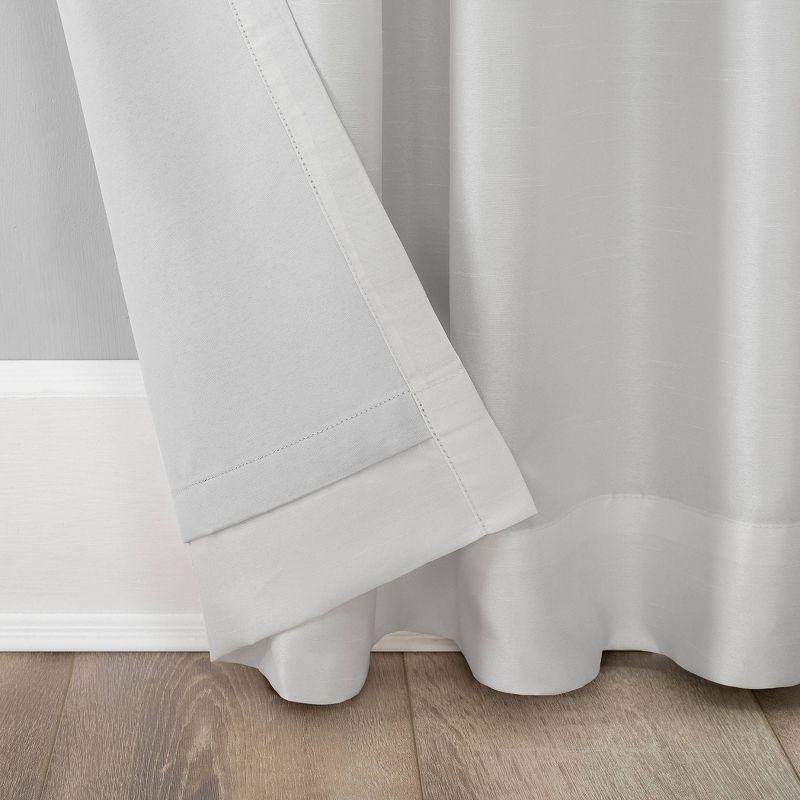 Faux Dupioni Silk Thermal Extreme 100% Blackout Back Tab Curtain Panel