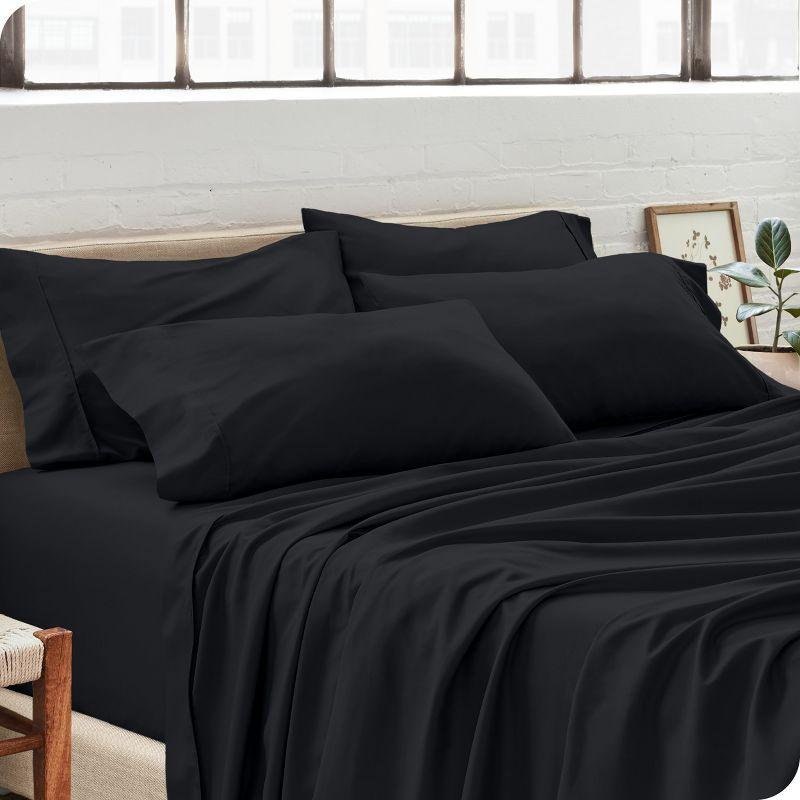 Pillowcase Set of 4 Ultra-Soft Microfiber King Black - Bare Home