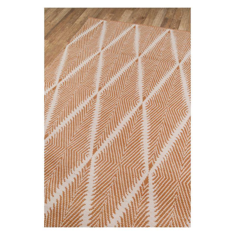 Handmade Orange Diamond Synthetic Accent Rug 3'6" x 5'6"