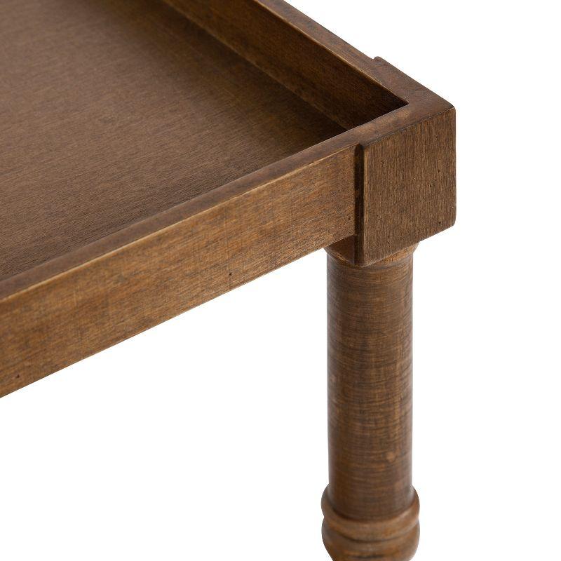 Bellport Rustic Brown Wood Side Table with Shelf