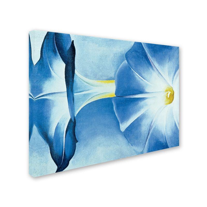 Blue Morning Glories Canvas Art with Floater Frame