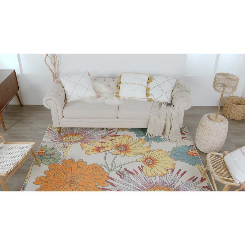 Nourison Allur Oversized Flowers Indoor Area Rug Yellow Multicolor 7'10" x 9'10"