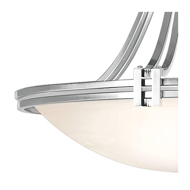 Brushed Nickel Pendant Chandelier with Marbled Glass Bowl