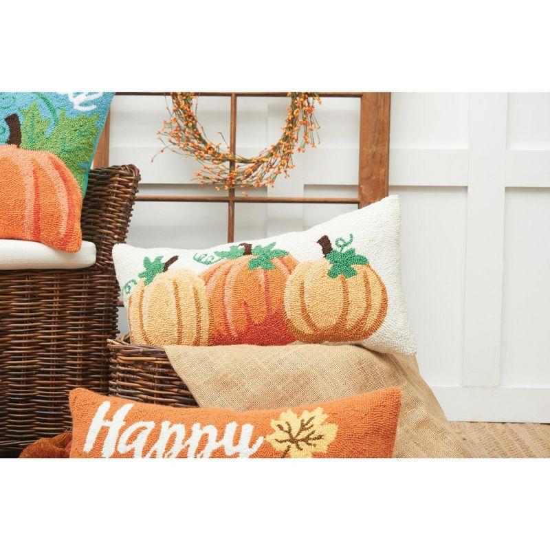 C&F Home 12" x 24" Rectangle XL "Happy Thanksgiving" Script Hooked Accent Throw Pillow