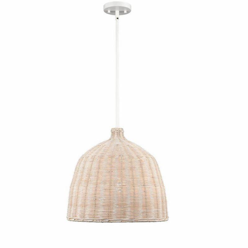 Elise Modern White Glass Dome Pendant Light 16"