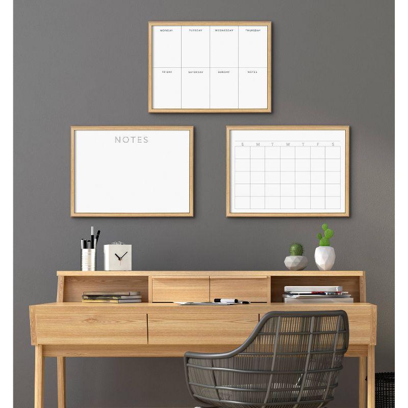 Natural Wood Framed 18" x 24" Glass Dry Erase Calendar