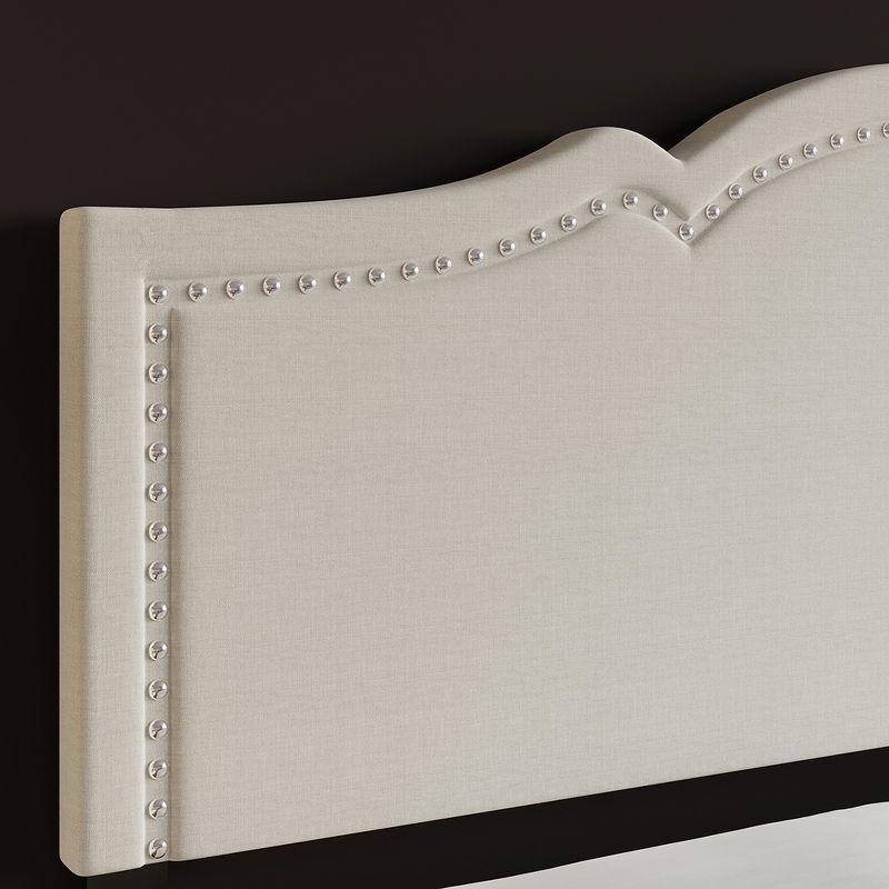 CasePiece Full Size Platform Bed Warm Grey Linen