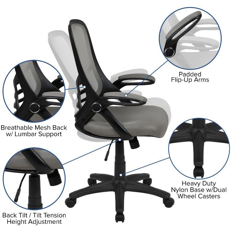 Flash Furniture High Back Mesh Ergonomic Swivel Office Chair with Flip-up Arms