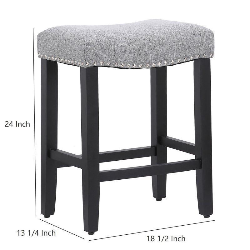 WestinTrends 24" Upholstered Saddle Seat Counter Stool, Black/Gray