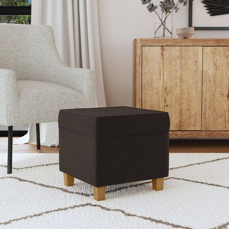 Cole Classics Square Storage Ottoman with Lift Off Top - HomePop