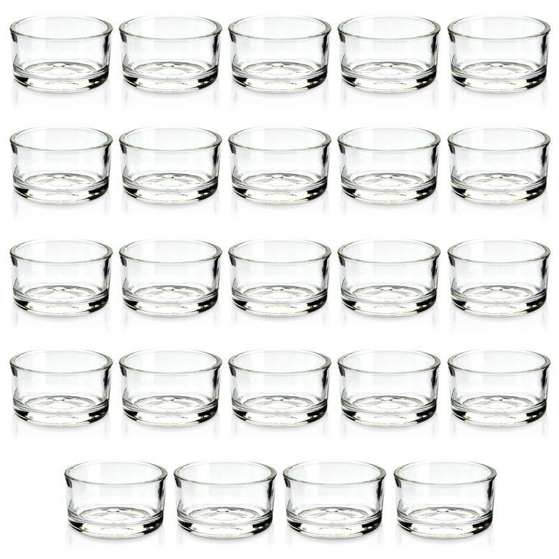 Clear Glass Tealight Candle Holders Set of 24