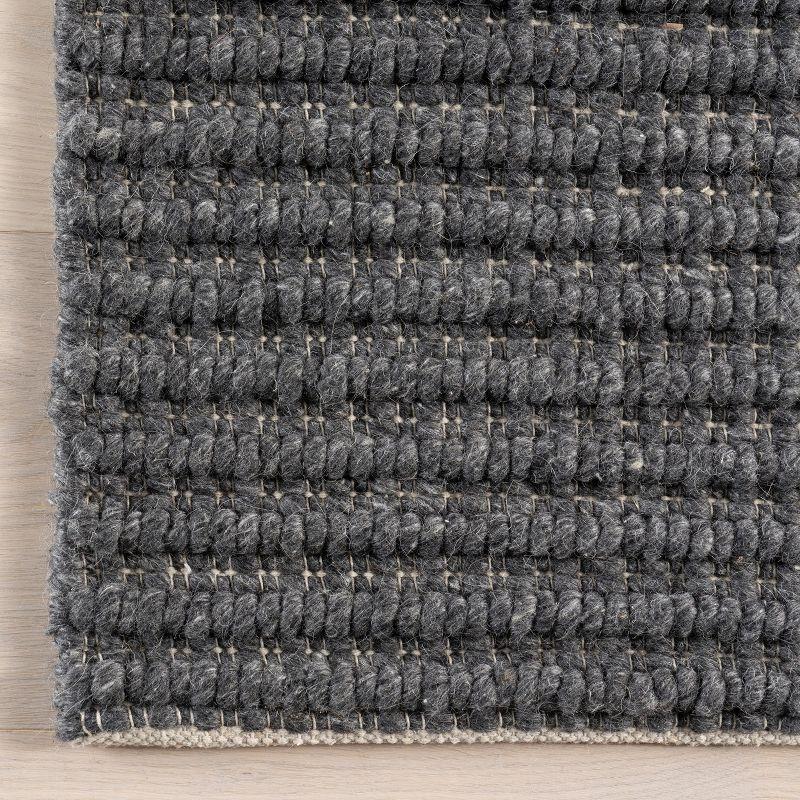Nuloom Dorene Contemporary High-Low Striped Wool Indoor Area Rug, 9' x 12', Greys