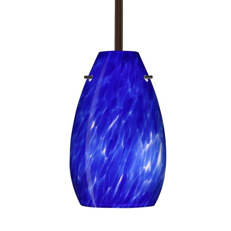 Pera 9 Blue Cloud Glass Mini Pendant Light with Bronze Finish