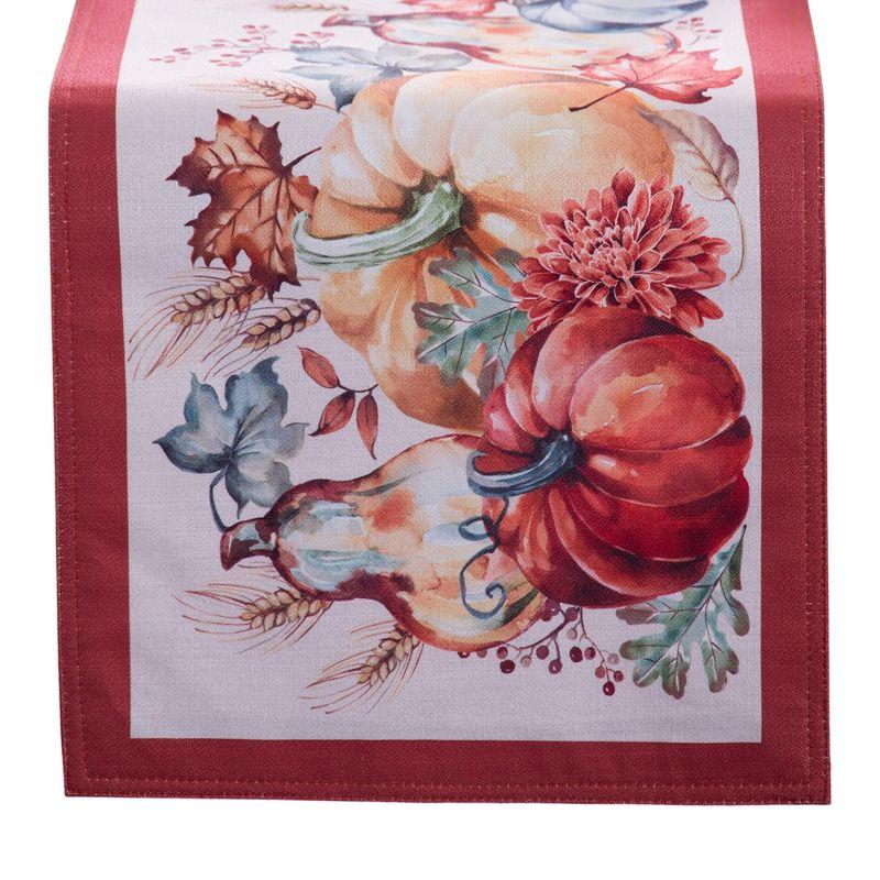 Botanical Harvest Pumpkin Engineered Table Runner - Multicolor - 13x70 - Elrene Home Fashions