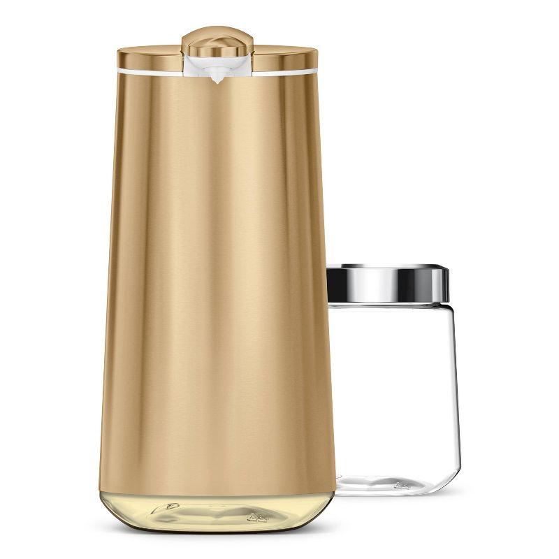 simplehuman 10oz Rechargeable Stainless Steel Sensor Pump Automatic Foam Soap Dispenser with Refillable Cartridge