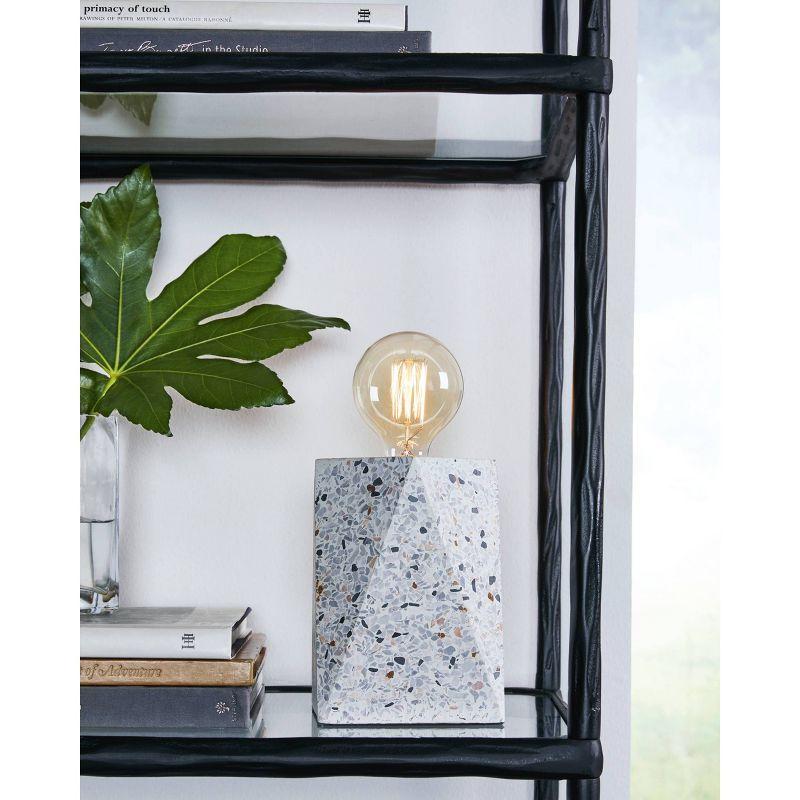 Signature Design by Ashley Maywick Table Lamp White/Gray: Contemporary Terrazzo Desk Task Lamp, UL Listed, No Shade