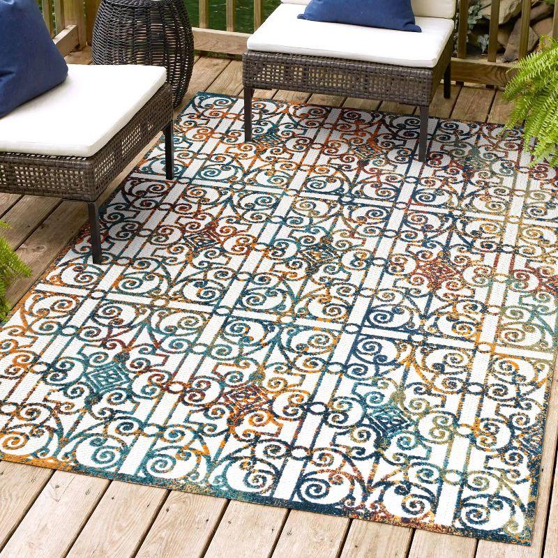 Cetara Ornate Trellis Indoor/Outdoor Runner Rug - JONATHAN Y