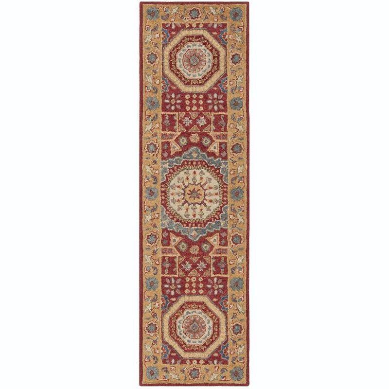 Handmade Red Wool Tufted Persian-Style Area Rug, 3' x 5'