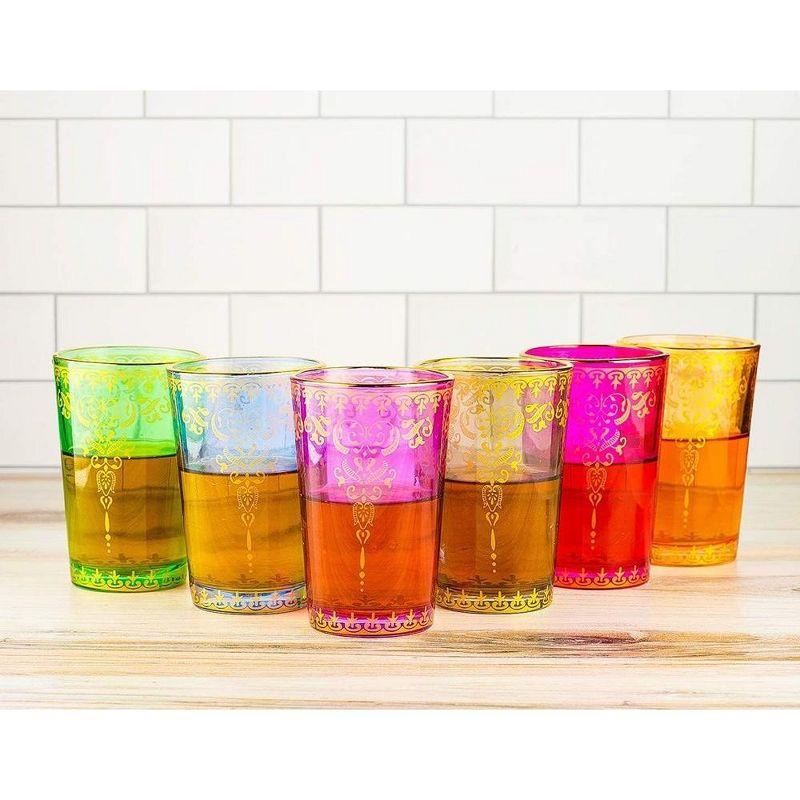 The Wine Savant Moroccan Design Drinking Glasses, Perfect Addition to Home Bar, Unique Style & Decor - 6 pk