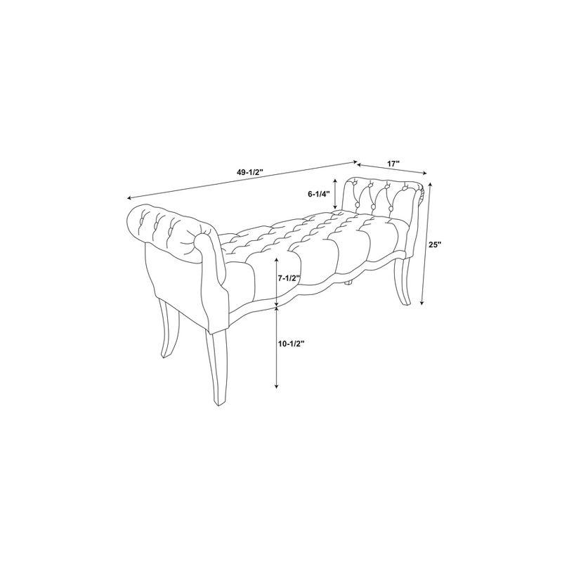 Madison Roll Arm Bench - Linon