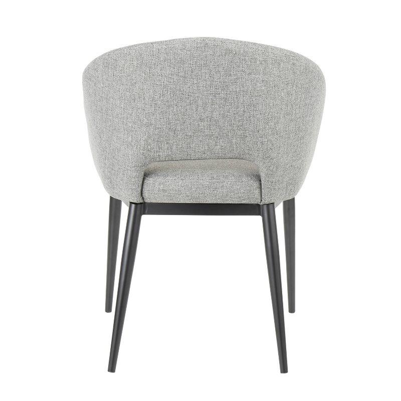 Gray Velvet Barrel Accent Chair with Metal Legs