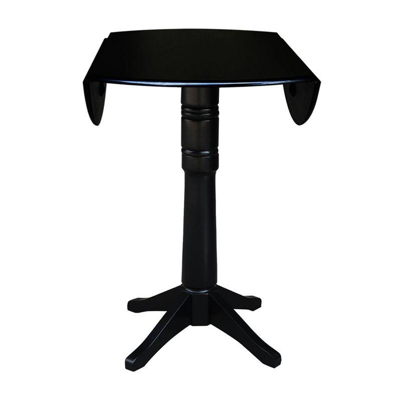 42.3" Sandon Bar Height Round Dual Drop Leaf Dining Table Black - International Concepts