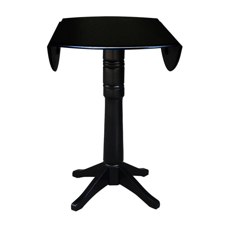 Sandon Round Dual Drop Leaf Pedestal Table Black - International Concepts