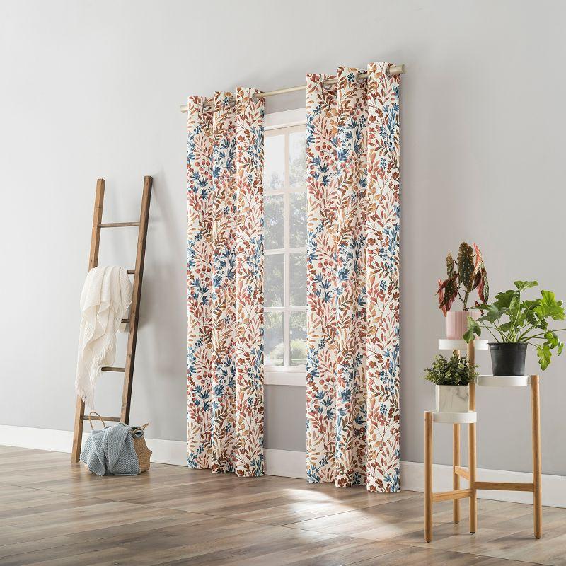 No. 918 Room Darkening Amelie Botanical Print Grommet Curtain Panel