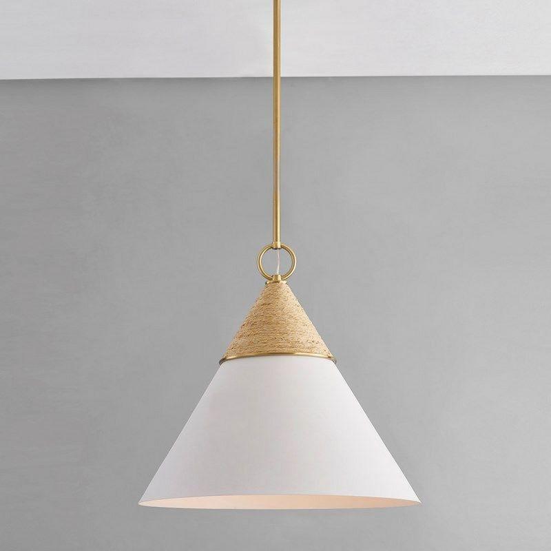 Rooney Pendant Light - White and Natural / 18"