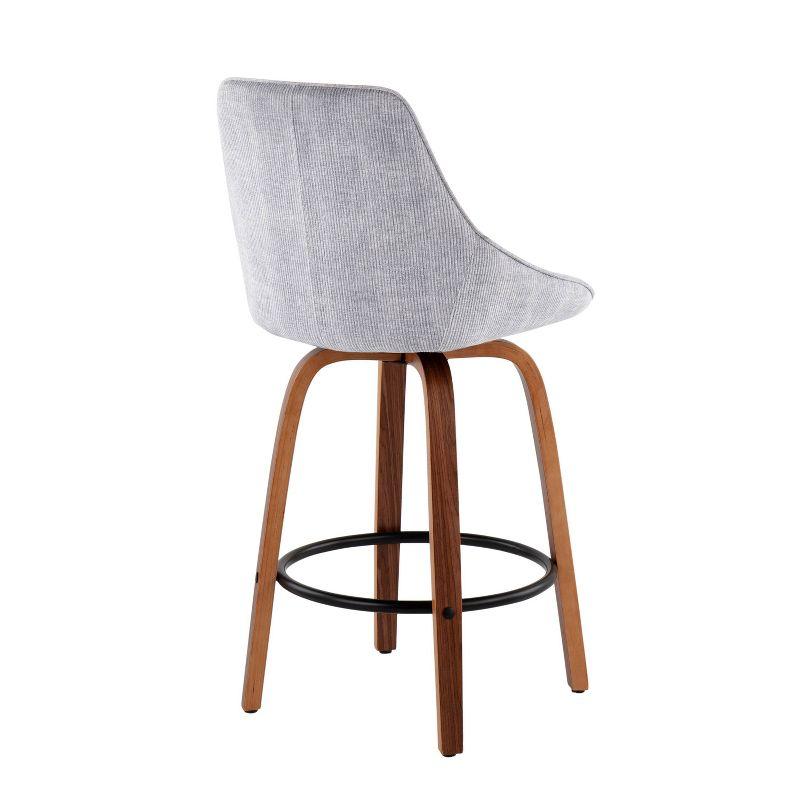 Set of 2 Diana Counter Height Barstools: Velvet Upholstery, Swivel, Wood Frame - LumiSource