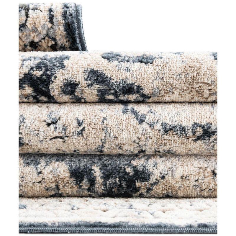Unique Loom Chateau Collection Area Rug - Roosevelt (6' 1" x 9' Rectangle Navy Blue/Beige)