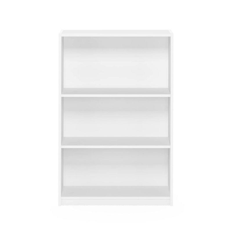 Furinno 3-Tier Bookcase with Adjustable Shelves for Study Home Office Kids Room,White