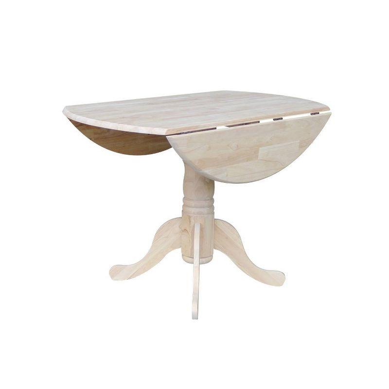 44.5" Round Extendable Wood Dining Table in Contemporary Style