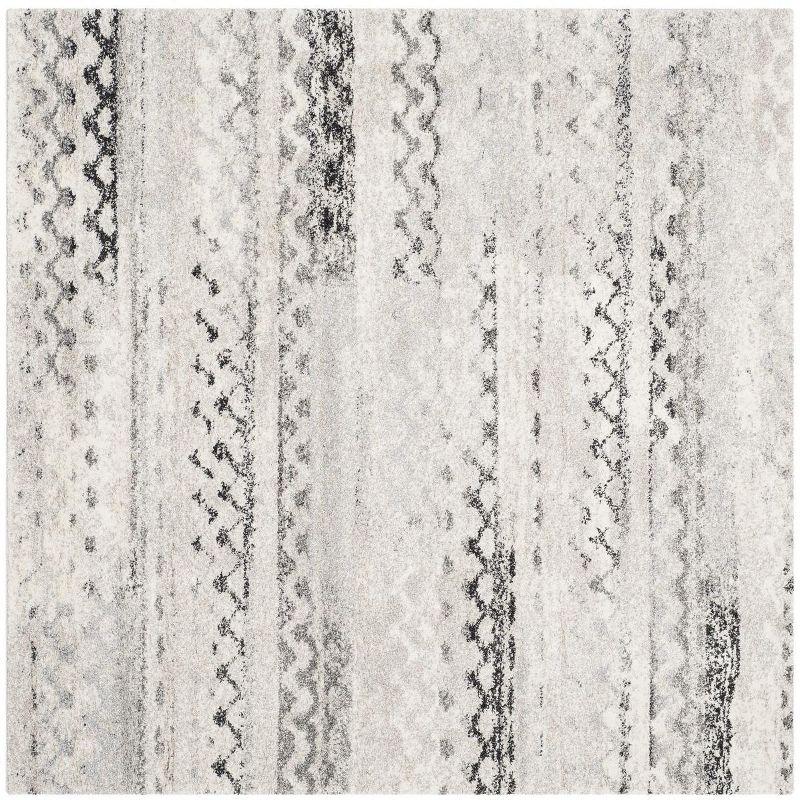 Retro RET2136 Power Loomed Indoor Area Rug - Cream/Grey - 6'x6' - Safavieh.