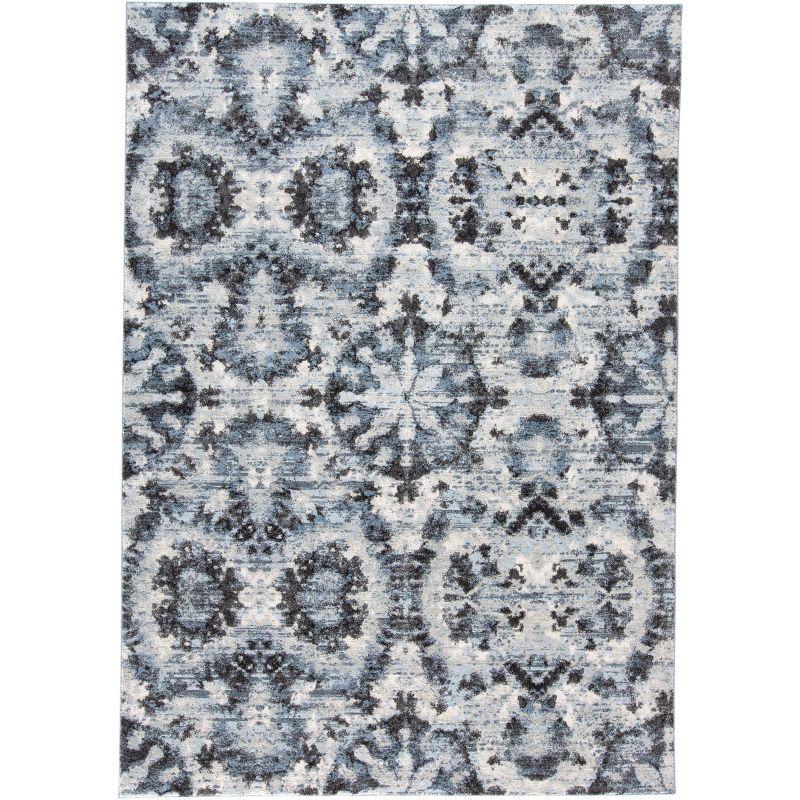 Ainsley Gray and Blue Abstract Cotton Area Rug