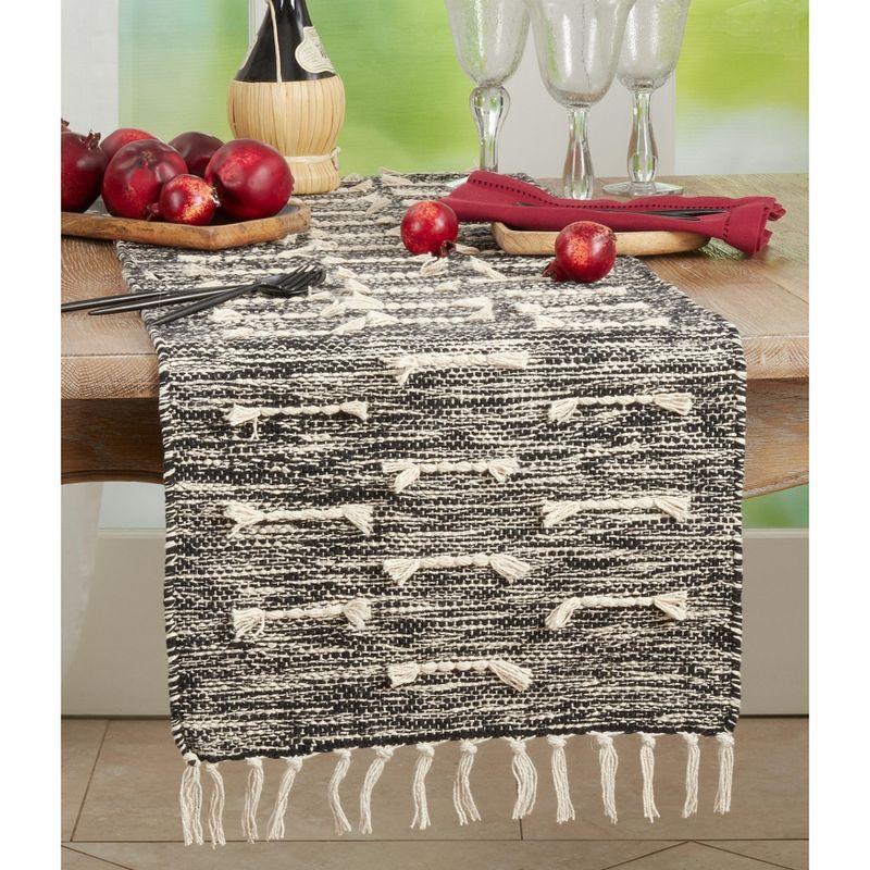 Saro Lifestyle Table Runner With Dashed Stitch Design