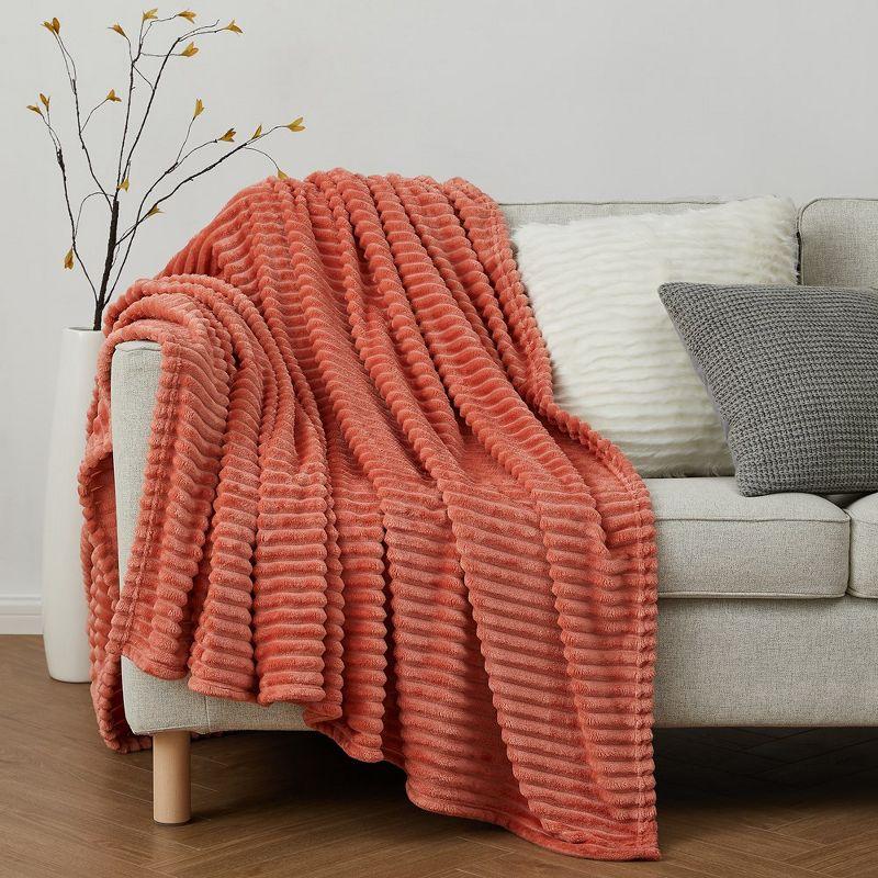 Nestl Cut Plush Fleece Blanket, Lightweight Soft Cozy Blanket, Fuzzy Blankets and Throws for Sofa or Bed