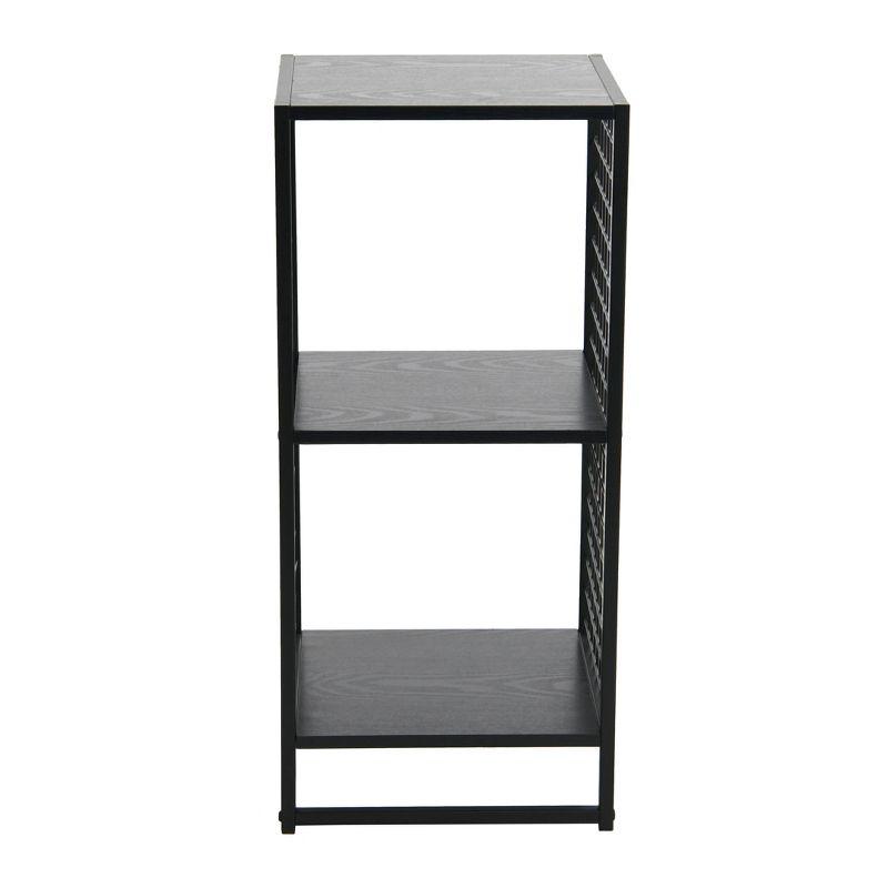 Household Essentials 28.15" Trellis 2 Shelf Bookshelf Black Oak: Iron Frame, Adult Assembly Required