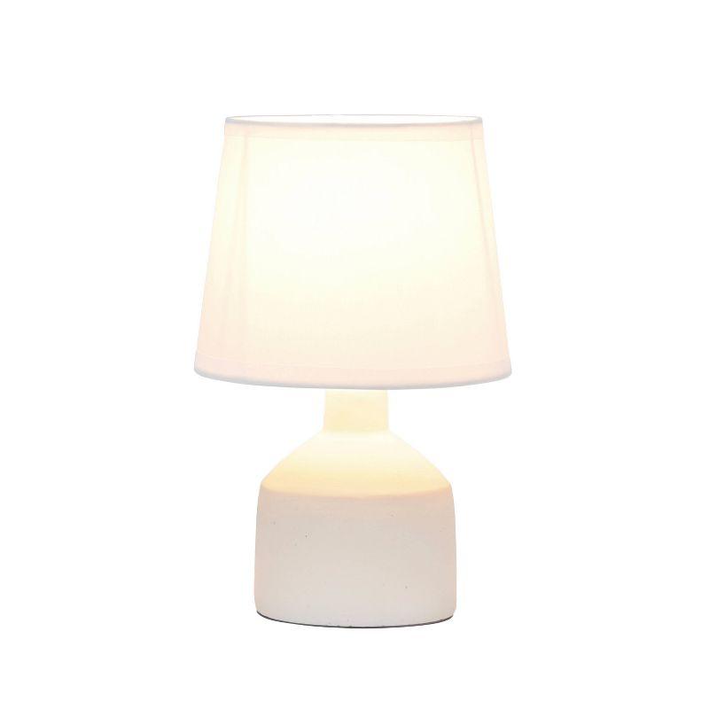 Off-White Ceramic Mini Table Lamp with Fabric Shade