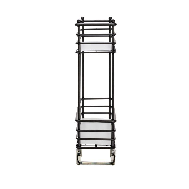 Glidez Multipurpose Paint-Finished Steel Pull-Out/Slide-Out Storage Organizer with Plastic Liners for Under Cabinet Use - 2-Tier Design - Black