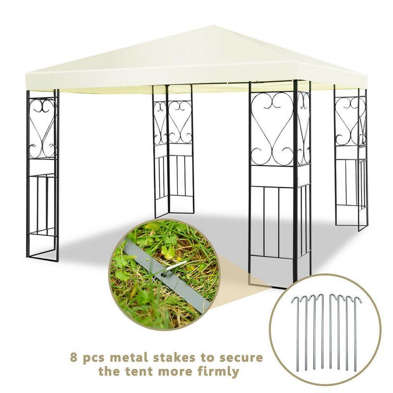 Costway 10'x10' Patio Gazebo Canopy Tent Steel Frame Shelter Patio Party Awning