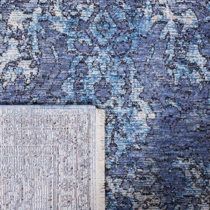 Elysian Blue 8' x 10' Hand-Knotted Oriental Viscose Area Rug