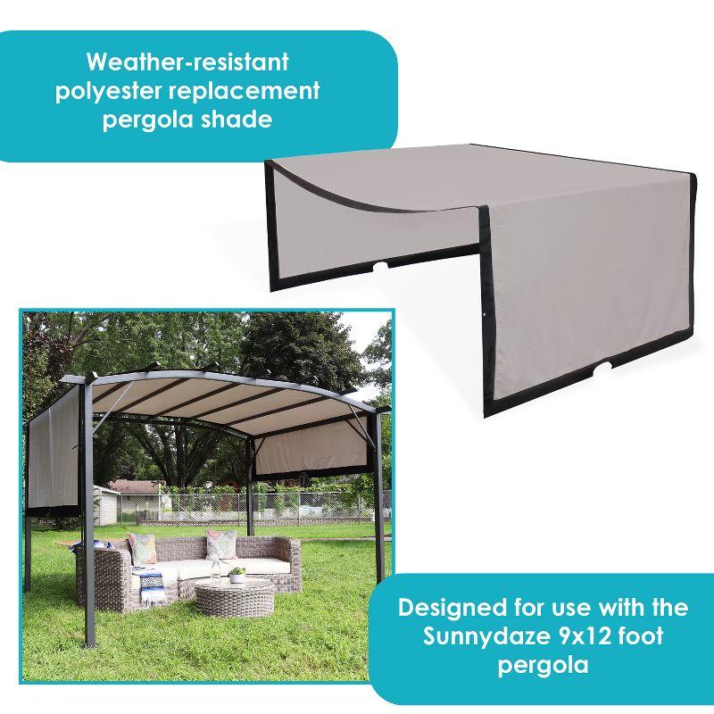 Sunnydaze 9 x 12 Polyester Retractable Pergola Canopy Shade