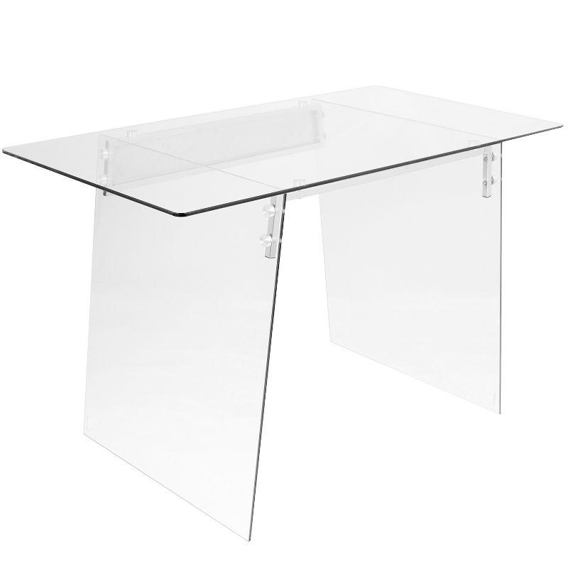 Glacier Contemporary 47'' Clear Tempered Glass Home Office Desk