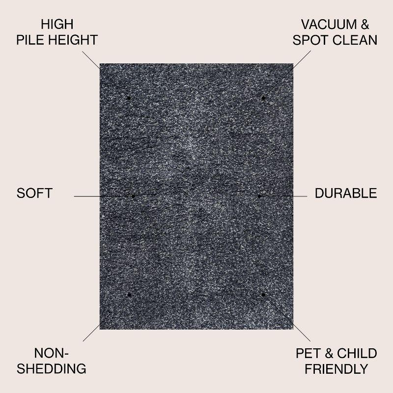 4'x6' Mercer Shag Plush Area Rug, Denim - JONATHAN Y