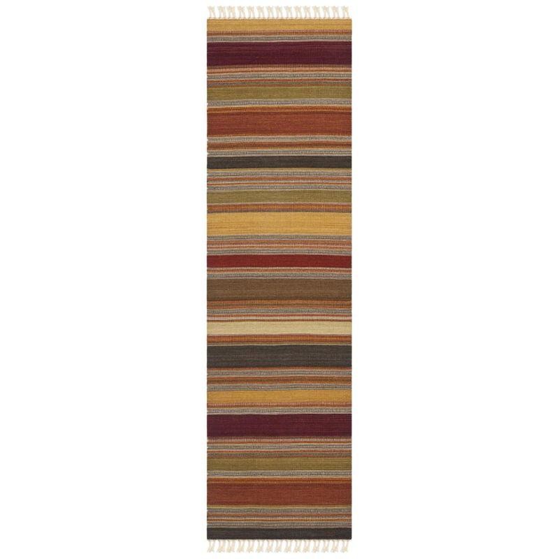 Striped Kilim STK315 Hand Woven Indoor Runner Rug - Gold - 2'3"x10' - Safavieh