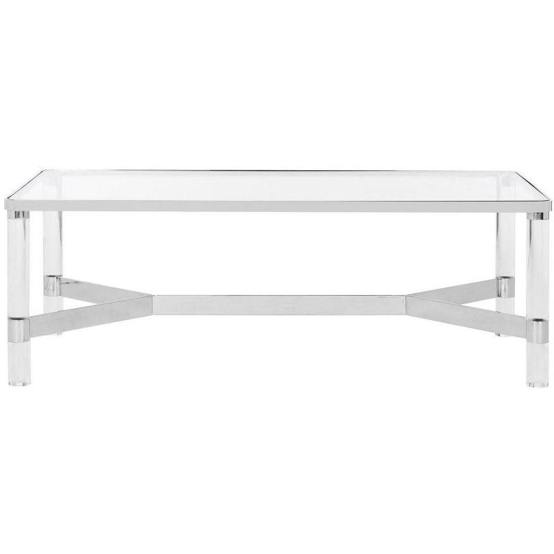 Transitional Suzanna 47'' Silver Acrylic Rectangular Coffee Table